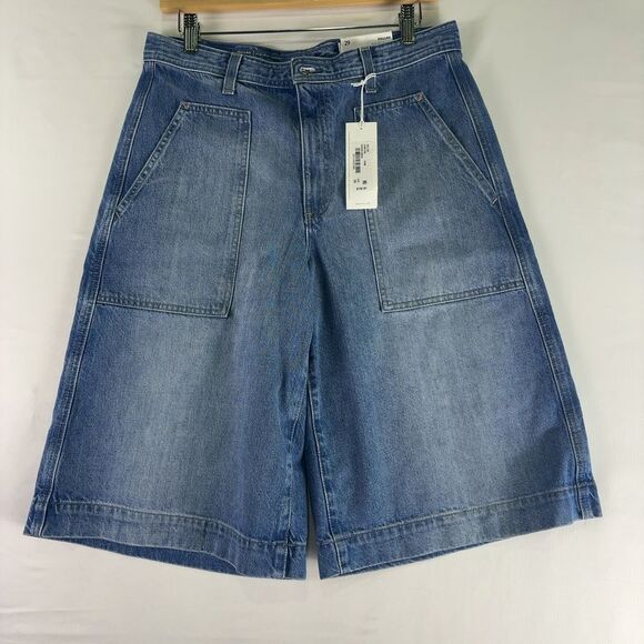 Ag Adriano Goldschmied Pants - Ag Adriano Goldschmied Wide Leg Jean Shorts
